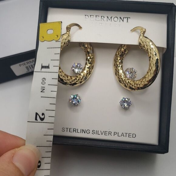 Peermont gold hoop Earrings and crystal studs - Picture 8 of 9